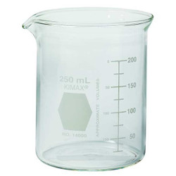 Kimble Chase Beaker,250 mL,88 mm H,68 mm Dia,PK48  14000-250