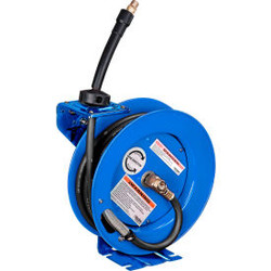 Global Industrial Spring Retractable Steel Hose Reel w/ 3/8"" x 25'L Hose 300 PS