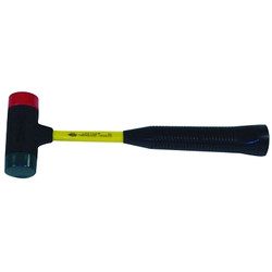 SPS Composite Soft Face Hammers with Striking Tips, 2 lb Head, 2 in dia, Yellow