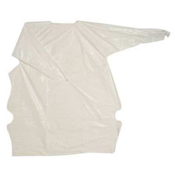 Polyco Isolation Gown,L,White,Polyethylene,PK15 11502