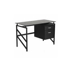 Flash Furniture Office Desk,Overall 46" W,Black Top NAN-WK-036-GG