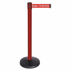 Queueway Barrier Post,Red Post,Red/White Txt Belt  QPLUS-21-RI