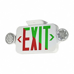 Compass LED Lighted Exit Sign,Wht,Plastic,7-1/5" CCRG