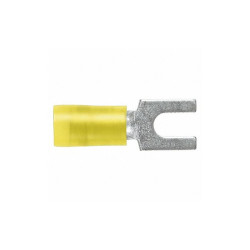 Panduit Fork Terminal,Tin,Copper,Yellow,PK50 PN10-8F-L