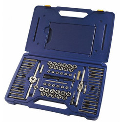 Irwin Tap/Die Set,76pc,NC,NF,Metric,NPT,BSP  26376