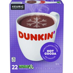 Dunkin\\'® Milk Chocolate Hot Cocoa K-Cup Pods, 22/box 5000363547