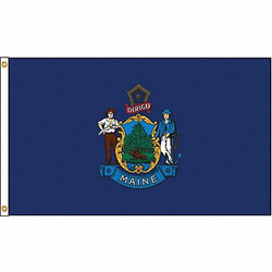 Nylglo Maine Flag,5x8 Ft,Nylon 142280
