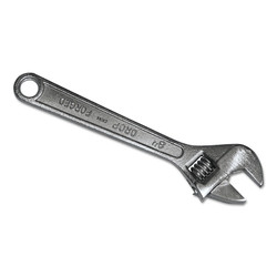 Adjustable Wrench, 18 in L, 2-1/16 in Opening, Chrome Plated