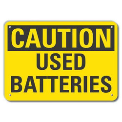 Lyle Rflct Batt. Hzrd Caution Sign,10x14in LCU3-0233-RA_14x10