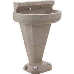 Global Industrial Pedestal Wash Fountain 2 Station Foot-Operated