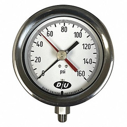 Duro Pressure Gauge ,4-1/2" Dial Size 42070813-MAXHAND