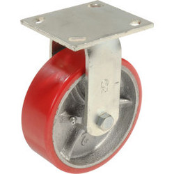 Global Industrial Heavy Duty Rigid Plate Caster 6"" Polyurethane Wheel 800 lb. C