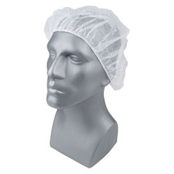 Condor Bouffant Cap,PP,White,24 in,PK100 23KX18