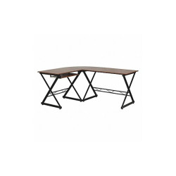 Flash Furniture Office Desk,Overall 87" W,Black Top NAN-WK-109-GG