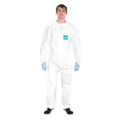 Ansell Coveralls,2XL,Wht,Film Lam,PK25 WH20-B-92-177-06