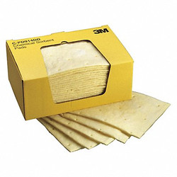 3m Absorbent Pad,Universal,Yellow,PK50 P-110