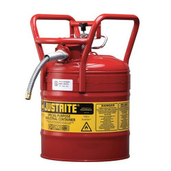 Justrite Type II DOT Safety Can,Red,17-1/2 In. H  7350110