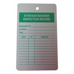 Manufacturer Varies Eye Wash/Sh Inspection Rcd Tag,Al,PK25 8Y394