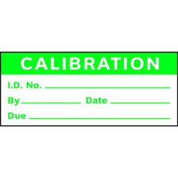 Stranco Calibration Label,ENG,Green/White,PK350 TC1-21002