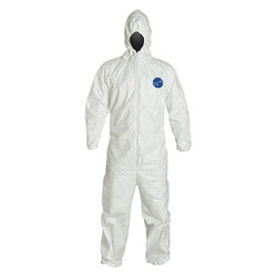 Dupont Hooded Coverall,Elastic,White,5XL,PK25 TY127SWH5X0025NF