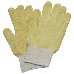 Condor Heat-Resistant Gloves,L,White/Yellow,PR 2AK66