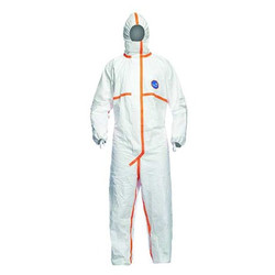 Dupont Hooded Coveralls,2XL,Wht,Tyvek 800,PK25 TJ198TWH2X0025PI