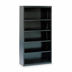 Tennsco Bookcase,68"H,Steel,5 Shelf,Black B-66BK