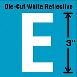 Stranco Die-Cut Refl. Letter Label,E,3In H,PK5 DWR-3-E-5