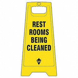 Tough Guy Restroom Sign,Yellow,Plastic,24 in H 6DMH1