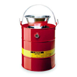 Justrite Drain Can,5 Gal.,Red,Galvanized Steel 10905