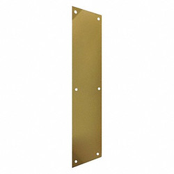 Sim Supply Door Push Plate,Brass, Polished,4" W  18-416P-605