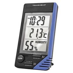 Traceable LCD Digital Hygrometer w/ Clock  4040