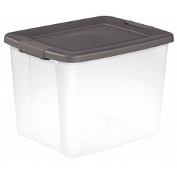 Sterilite Storage Tote,Clear/Gray,Polypropylene 19373V06