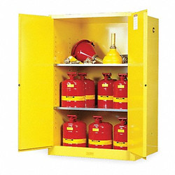 Justrite Flammable Safety Cabinet,90 Gal.,Yellow 899000