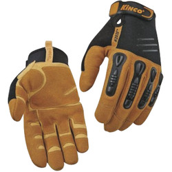 KincoPro Foreman Men's XL Black & Tan Suede Synthetic Leather Work Glove 2035-XL