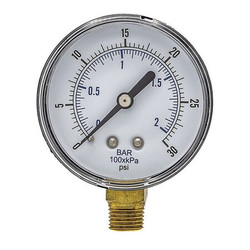 Pic Gauges Pressure Gauge,Nominal 2-1/2" Dial SEP-101D-254C-BSPT