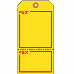 Electromark Blank Tag,5-3/4 x 2-7/8 In,Yel,PK100 Y625751