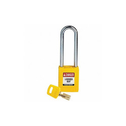 Brady Lockout Padlock,Nylon,Ylw,Key Different NYL-YLW-76ST-KD