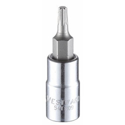 Westward Socket Bit, Steel, 1/4 in, TpSz T15 54TN09