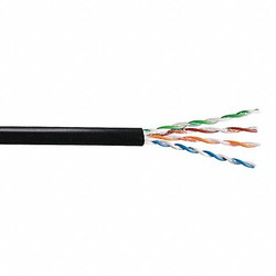 Genspeed Data Cable,Cat 5e,24 AWG,1000ft,Black 5131683E
