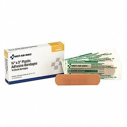 First Aid Only Strip Bandages,3"x3/4",Plastic,PK16 1-001