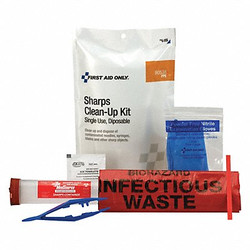 First Aid Only Sharps Clean Up Kit,8-27/64 in. L,White 90538