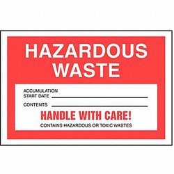 Accuform DOT Handling Label,Waste,6" Label W,PK25  MHZW15EVP