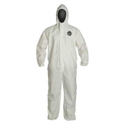 Dupont Hooded Coveralls,L,Wht,ProShield 60,PK25 NG127SWHLG0025NP