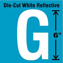 Stranco Die-Cut Reflective Letter Label,G,6In H DWR-6-G-EA
