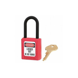 Master Lock Lockout Padlock,KA,Red,1-3/4"H,PK12 406KAS12RED