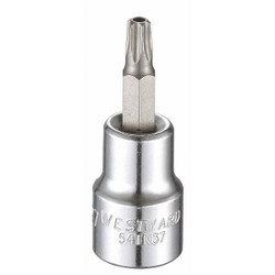 Westward Socket Bit, Steel, 3/8 in, TpSz T27  54TN37