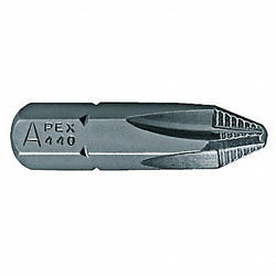 Apex Tool Group Insert Bit,SAE,1/4",Hex,#2,1",PK5 440-2-ACR2X-5PK