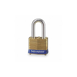 Master Lock Keyed Padlock, 5/8 in,Rectangle,Gold 4LH