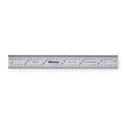 Mitutoyo Steel Rule,Rigid,6x3/4 In,8/16/32/64ths 182-101